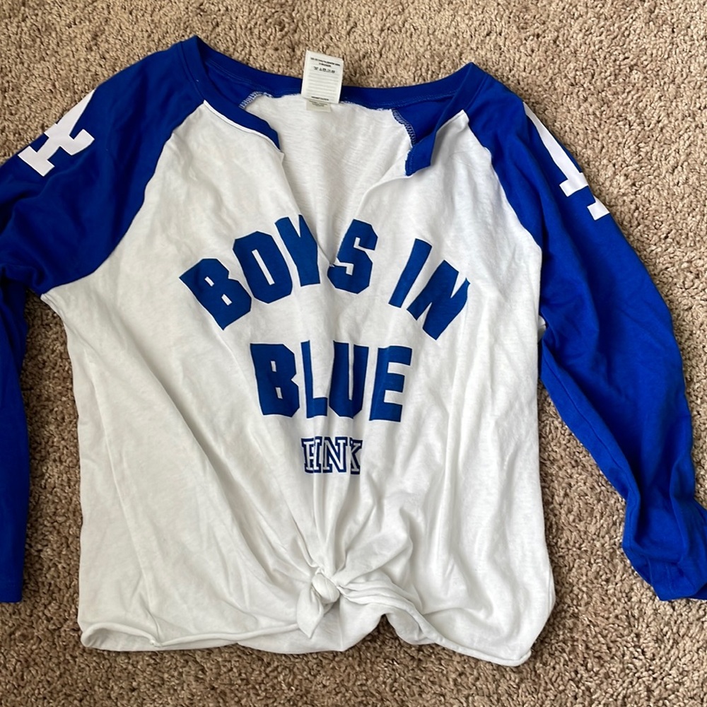 Victoria’s Secret pink boys in blue dodger shirt
